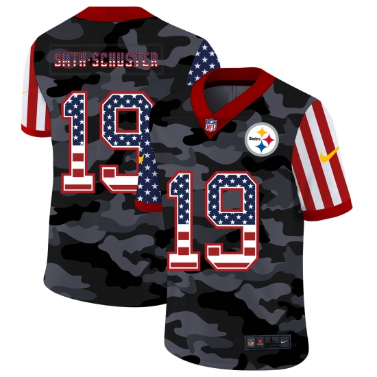 Nike Pittsburgh Steelers 19 JuJu Smith Schuster Camo 2020 USA Flag Salute To Service Limited Jersey Nike Pittsburgh Steelers 19 JuJu Smith Schuster Camo 2020 USA Flag Salute To Service Limited Jersey