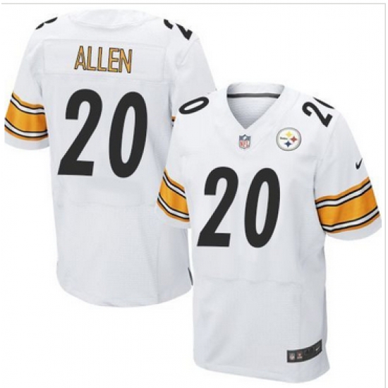 Nike Pittsburgh Steelers #20 Will Allen White Men 27s Stitched NFL Elite Jersey Nike Pittsburgh Steelers #20 Will Allen White Men 27s Stitched NFL Elite Jersey