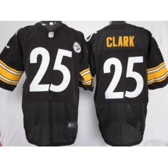 Nike Pittsburgh Steelers 25 Ryan Clark Black Elite Nike NFL Jersey