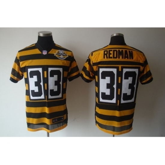 Nike Pittsburgh Steelers 33 Isaac Redman Yellow Black Elite 80TH Anniversary Throwback NFL Jersey Nike Pittsburgh Steelers 33 Isaac Redman Yellow Black Elite 80TH Anniversary Throwback NFL Jersey