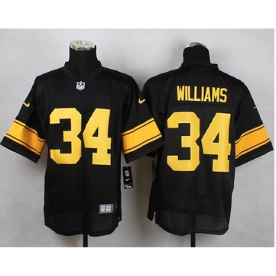 Nike Pittsburgh Steelers #34 DeAngelo Williams Black(Gold No.) Mens Stitched NFL Elite Jersey Nike Pittsburgh Steelers #34 DeAngelo Williams Black(Gold No.) Mens Stitched NFL Elite Jersey