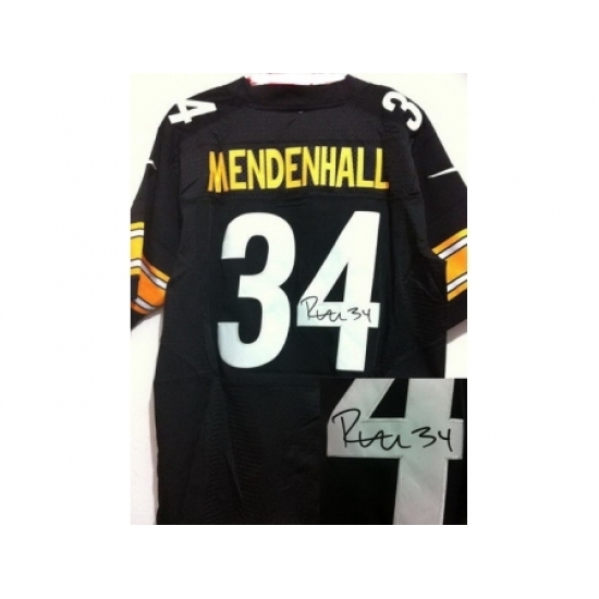 Nike Pittsburgh Steelers 34 Rashard Mendenhall Black Elite Signed NFL Jersey Nike Pittsburgh Steelers 34 Rashard Mendenhall Black Elite Signed NFL Jersey