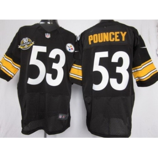 Nike Pittsburgh Steelers 53 Maurkice Pouncey Black Elite W 80 Anniversary Patch NFL Jersey Nike Pittsburgh Steelers 53 Maurkice Pouncey Black Elite W 80 Anniversary Patch NFL Jersey