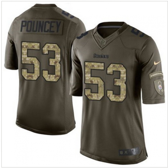Nike Pittsburgh Steelers #53 Maurkice Pouncey Green Men 27s Stitched NFL Limited Salute to Service Jersey Nike Pittsburgh Steelers #53 Maurkice Pouncey Green Men 27s Stitched NFL Limited Salute to Service Jersey