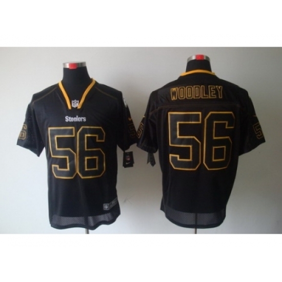Nike Pittsburgh Steelers 56 Lamarr Woodley Black Elite Lights Out NFL Jersey