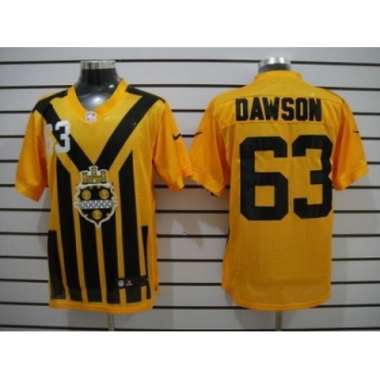 Nike Pittsburgh Steelers 63 Dermontti Dawson Yellow Elite 1933s Throwback NFL Jersey Nike Pittsburgh Steelers 63 Dermontti Dawson Yellow Elite 1933s Throwback NFL Jersey