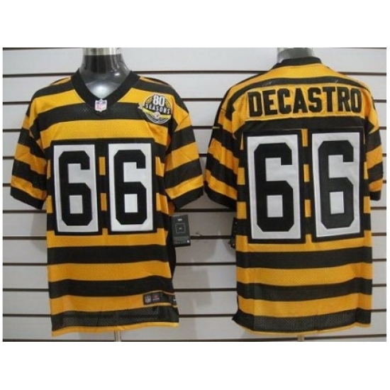 Nike Pittsburgh Steelers 66 David DeCastro Yellow Black Elite 80th Throwback NFL Jersey Nike Pittsburgh Steelers 66 David DeCastro Yellow Black Elite 80th Throwback NFL Jersey