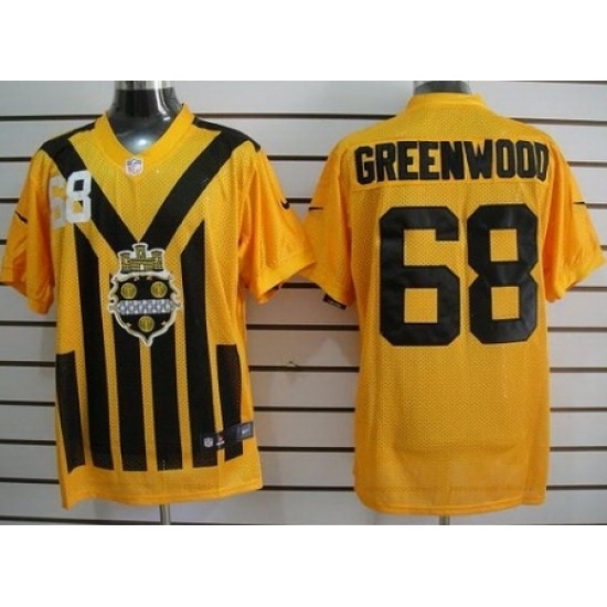 Nike Pittsburgh Steelers 68 L.C. Greenwood Yellow Elite 1933s Throwback NFL Jersey