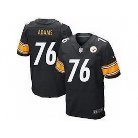 Nike Pittsburgh Steelers 76 Mike Adams Black Elite NFL Jersey