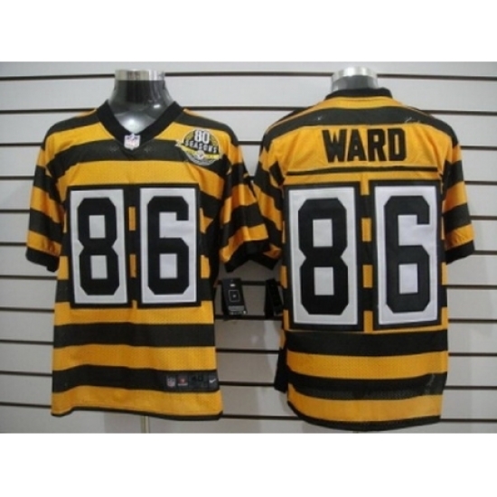 Nike Pittsburgh Steelers 86 Hines Ward Yellow Black Elite 80th Throwback NFL Jersey Nike Pittsburgh Steelers 86 Hines Ward Yellow Black Elite 80th Throwback NFL Jersey