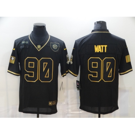 Nike Pittsburgh Steelers 90 T J Watt Black Gold 2020 Salute To Service Limited Jersey Nike Pittsburgh Steelers 90 T J Watt Black Gold 2020 Salute To Service Limited Jersey