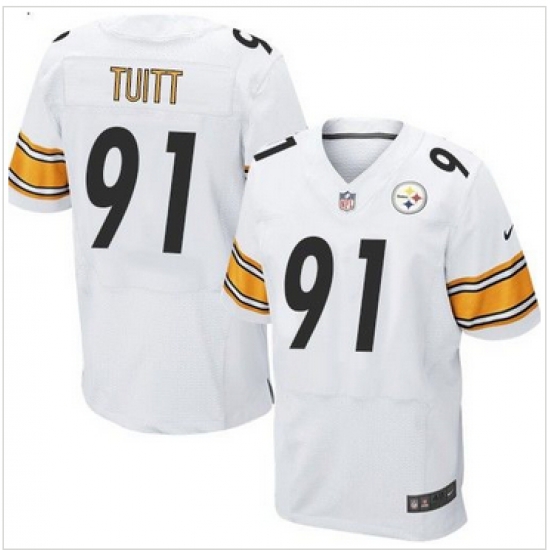 Nike Pittsburgh Steelers #91 Stephon Tuitt White Men 27s Stitched NFL Elite Jersey Nike Pittsburgh Steelers #91 Stephon Tuitt White Men 27s Stitched NFL Elite Jersey