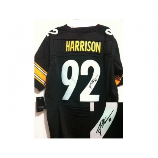 Nike Pittsburgh Steelers 92 James Harrison Black Elite Signed NFL Jersey Nike Pittsburgh Steelers 92 James Harrison Black Elite Signed NFL Jersey