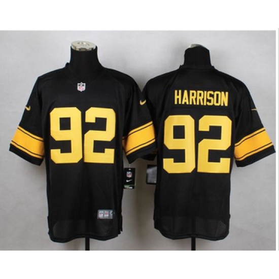 Nike Pittsburgh Steelers #92 James Harrison Black(Gold No.) Mens Stitched NFL Elite Jersey Nike Pittsburgh Steelers #92 James Harrison Black(Gold No.) Mens Stitched NFL Elite Jersey