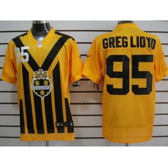 Nike Pittsburgh Steelers 95 Greg Lloyd Yellow Elite 1933s Throwback NFL Jersey Nike Pittsburgh Steelers 95 Greg Lloyd Yellow Elite 1933s Throwback NFL Jersey