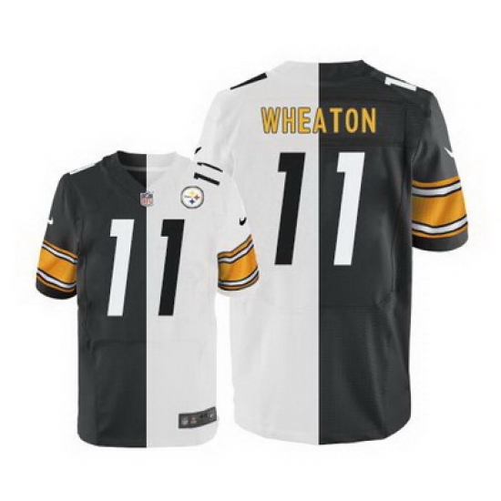 Nike Steelers #11 Markus Wheaton White Black Mens Stitched NFL Elite Split Jersey Nike Steelers #11 Markus Wheaton White Black Mens Stitched NFL Elite Split Jersey
