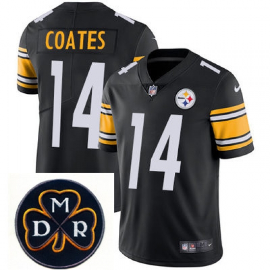 Nike Steelers #14 Sammie Coates Black Mens NFL Vapor Untouchable Limited Stitched With MDR Dan Rooney Patch Jersey Nike Steelers #14 Sammie Coates Black Mens NFL Vapor Untouchable Limited Stitched With MDR Dan Rooney Patch Jersey