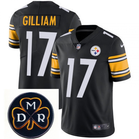 Nike Steelers #17 Joe Gilliam Black Mens NFL Vapor Untouchable Limited Stitched With MDR Dan Rooney Patch Jersey Nike Steelers #17 Joe Gilliam Black Mens NFL Vapor Untouchable Limited Stitched With MDR Dan Rooney Patch Jersey