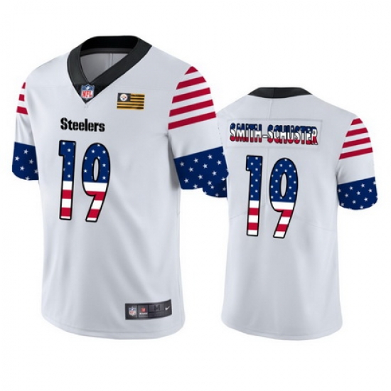 Nike Steelers 19 JuJu Smith Schuster White USA Flag Fashion Limited Jersey Nike Steelers 19 JuJu Smith Schuster White USA Flag Fashion Limited Jersey