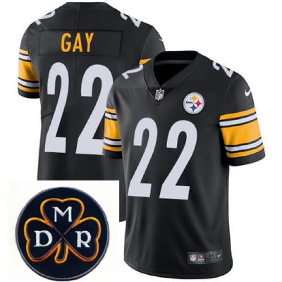 Nike Steelers #22 William Gay Black Mens NFL Vapor Untouchable Limited Stitched With MDR Dan Rooney Patch Jersey Nike Steelers #22 William Gay Black Mens NFL Vapor Untouchable Limited Stitched With MDR Dan Rooney Patch Jersey