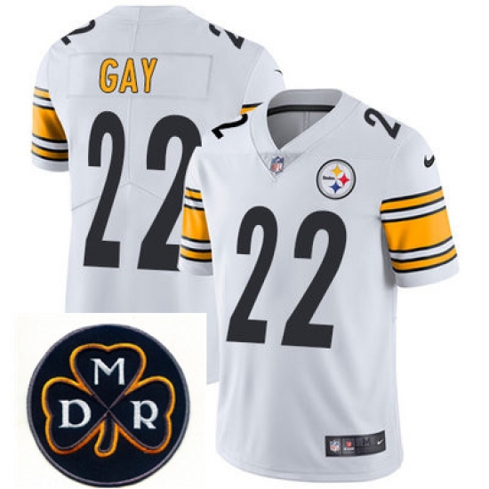 Nike Steelers #22 William Gay White Mens NFL Vapor Untouchable Limited Stitched With MDR Dan Rooney Patch Jersey Nike Steelers #22 William Gay White Mens NFL Vapor Untouchable Limited Stitched With MDR Dan Rooney Patch Jersey
