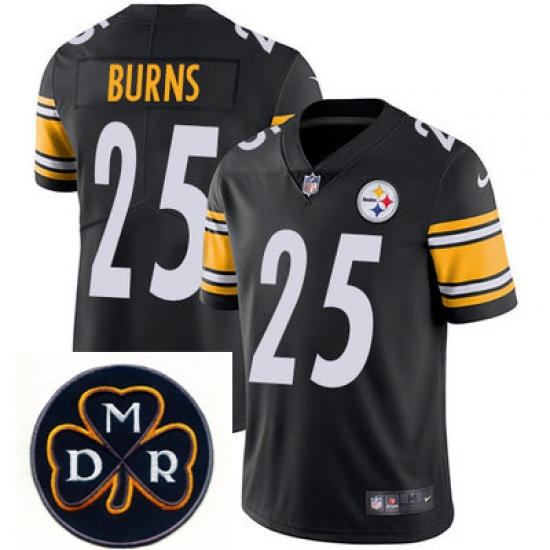 Nike Steelers #25 Artie Burns Black Mens NFL Vapor Untouchable Limited Stitched With MDR Dan Rooney Patch Jersey Nike Steelers #25 Artie Burns Black Mens NFL Vapor Untouchable Limited Stitched With MDR Dan Rooney Patch Jersey