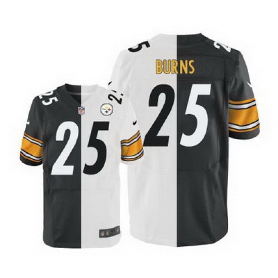 Nike Steelers #25 Artie Burns White Black Mens Stitched NFL Elite Split Jersey Nike Steelers #25 Artie Burns White Black Mens Stitched NFL Elite Split Jersey