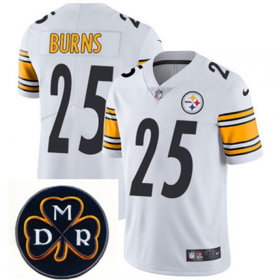 Nike Steelers #25 Artie Burns White Mens NFL Vapor Untouchable Limited Stitched With MDR Dan Rooney Patch Jersey Nike Steelers #25 Artie Burns White Mens NFL Vapor Untouchable Limited Stitched With MDR Dan Rooney Patch Jersey