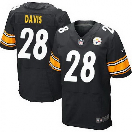 Nike Steelers #28 Sean Davis Black Team Color Mens Stitched NFL Elite Jersey Nike Steelers #28 Sean Davis Black Team Color Mens Stitched NFL Elite Jersey