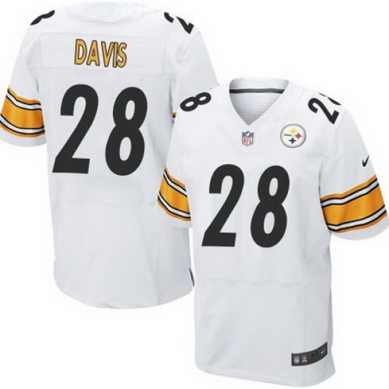 Nike Steelers #28 Sean Davis White Mens Stitched NFL Elite Jersey Nike Steelers #28 Sean Davis White Mens Stitched NFL Elite Jersey