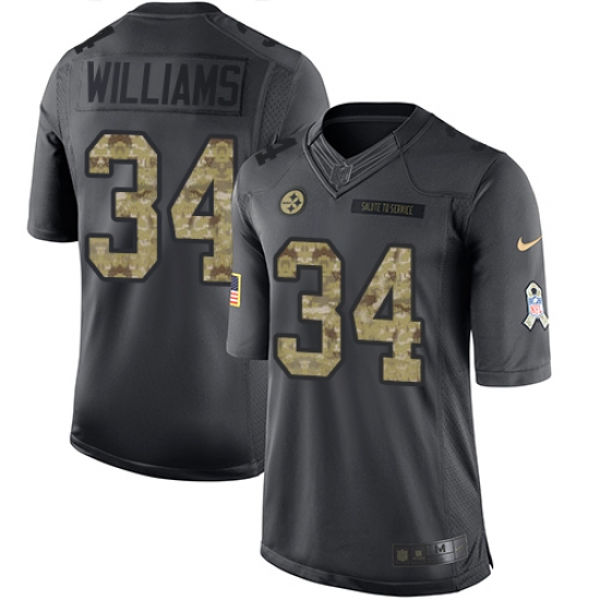 Nike Steelers #34 DeAngelo Williams Black Mens Stitched NFL Limited 2016 Salute to Service Jersey Nike Steelers #34 DeAngelo Williams Black Mens Stitched NFL Limited 2016 Salute to Service Jersey