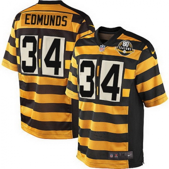 Nike Steelers #34 Terrell Edmunds Yellow Black Alternate Mens Stitched NFL 80TH Throwback Elite Jersey Nike Steelers #34 Terrell Edmunds Yellow Black Alternate Mens Stitched NFL 80TH Throwback Elite Jersey