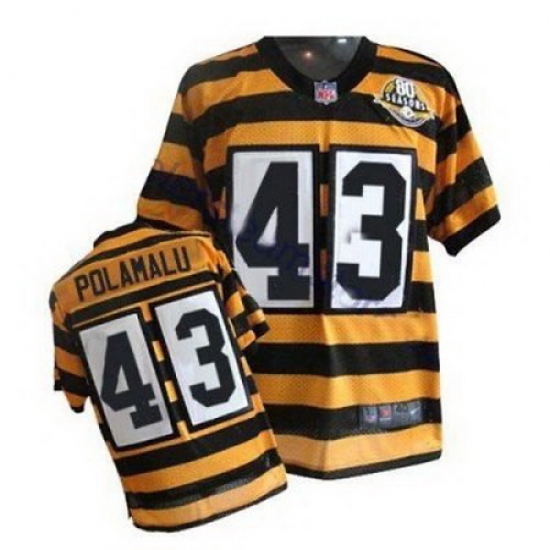 Nike Steelers 43 troy polamalu yellow black 80th throwback jerseys Nike Steelers 43 troy polamalu yellow black 80th throwback jerseys