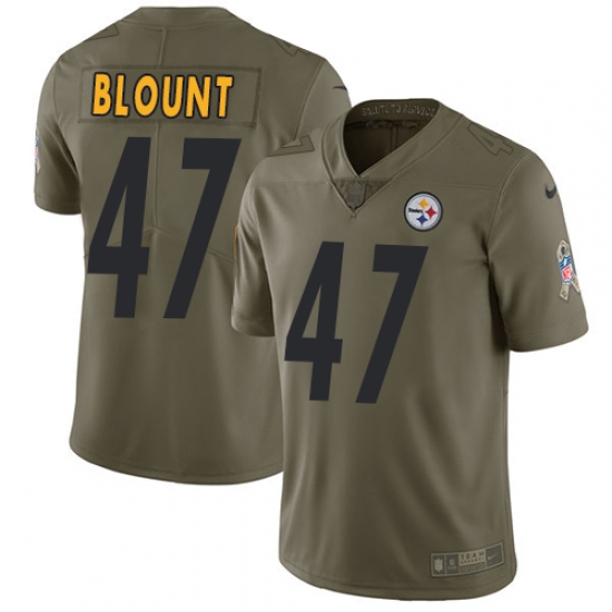 Nike Steelers #47 Mel Blount Olive Mens Stitched NFL Limited 2017 Salute to Service Jersey Nike Steelers #47 Mel Blount Olive Mens Stitched NFL Limited 2017 Salute to Service Jersey