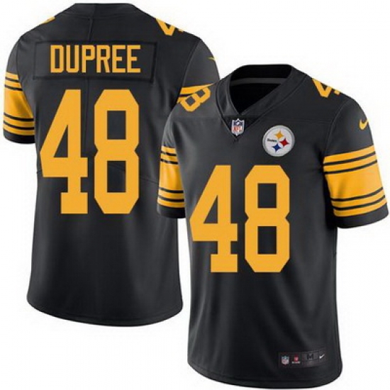 Nike Steelers #48 Bud Dupree Black Mens Stitched NFL Limited Rush Jersey Nike Steelers #48 Bud Dupree Black Mens Stitched NFL Limited Rush Jersey