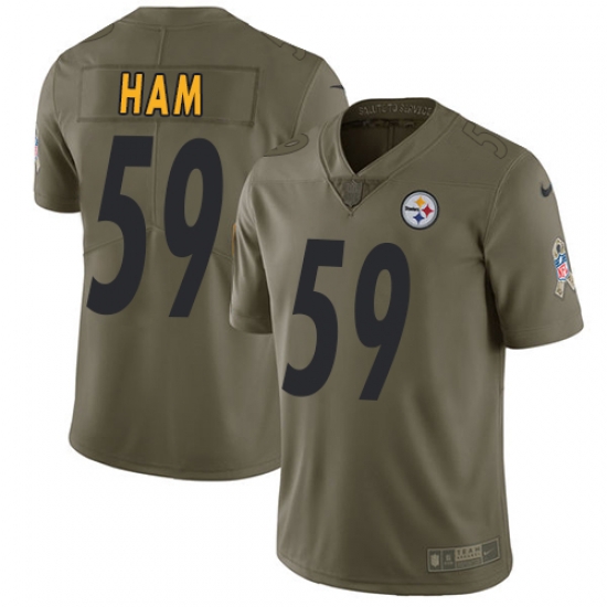 Nike Steelers #59 Jack Ham Olive Mens Stitched NFL Limited 2017 Salute to Service Jersey Nike Steelers #59 Jack Ham Olive Mens Stitched NFL Limited 2017 Salute to Service Jersey