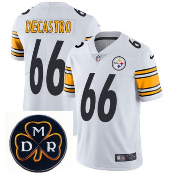 Nike Steelers #66 David DeCastro White Mens NFL Vapor Untouchable Limited Stitched With MDR Dan Rooney Patch Jersey Nike Steelers #66 David DeCastro White Mens NFL Vapor Untouchable Limited Stitched With MDR Dan Rooney Patch Jersey