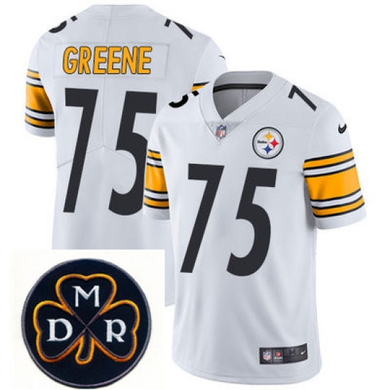 Nike Steelers #75 Joe Greene White Mens NFL Vapor Untouchable Limited Stitched With MDR Dan Rooney Patch Jersey Nike Steelers #75 Joe Greene White Mens NFL Vapor Untouchable Limited Stitched With MDR Dan Rooney Patch Jersey