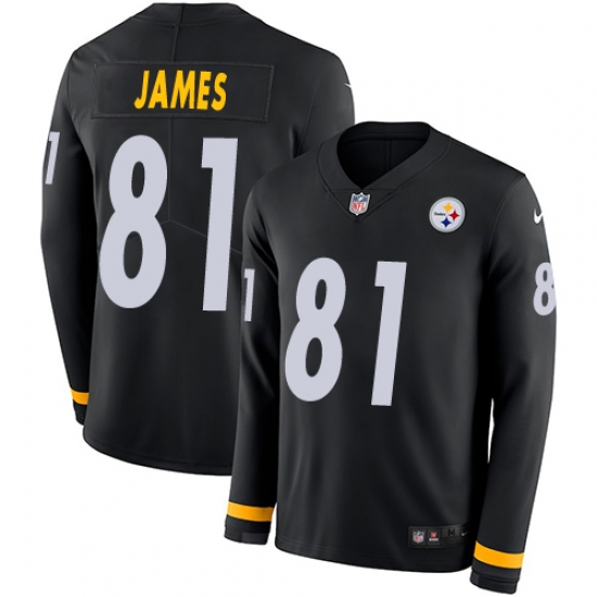 Nike Steelers #81 Jesse James Black Team Color Men Stitched NFL Limited Therma Long Sleeve Jersey Nike Steelers #81 Jesse James Black Team Color Men Stitched NFL Limited Therma Long Sleeve Jersey