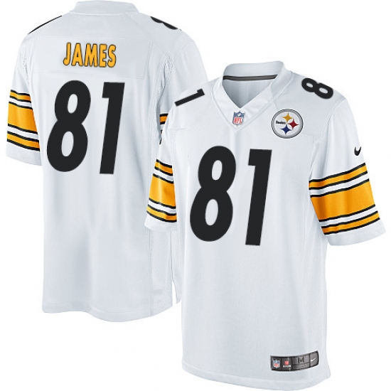 Nike Steelers #81 Jesse James Mens White Elite Jersey Nike Steelers #81 Jesse James Mens White Elite Jersey