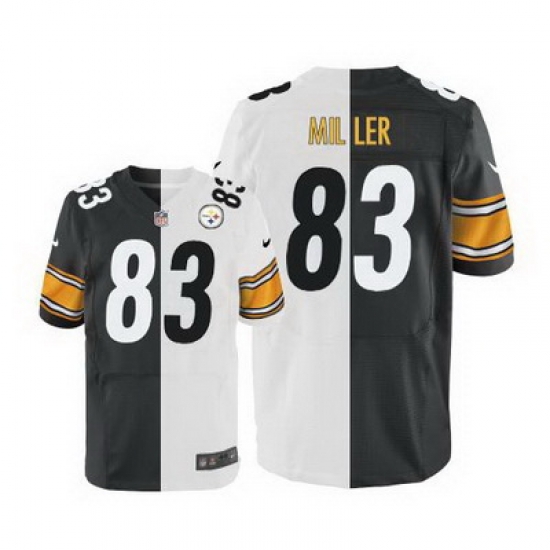 Nike Steelers #83 Heath Miller White Black Mens Stitched NFL Elite Split Jersey Nike Steelers #83 Heath Miller White Black Mens Stitched NFL Elite Split Jersey