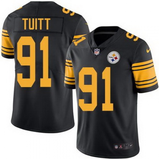 Nike Steelers #91 Stephon Tuitt Black Mens Stitched NFL Limited Rush Jersey Nike Steelers #91 Stephon Tuitt Black Mens Stitched NFL Limited Rush Jersey