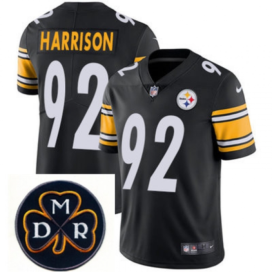 Nike Steelers #92 James Harrison Black Mens NFL Vapor Untouchable Limited Stitched With MDR Dan Rooney Patch Jersey Nike Steelers #92 James Harrison Black Mens NFL Vapor Untouchable Limited Stitched With MDR Dan Rooney Patch Jersey