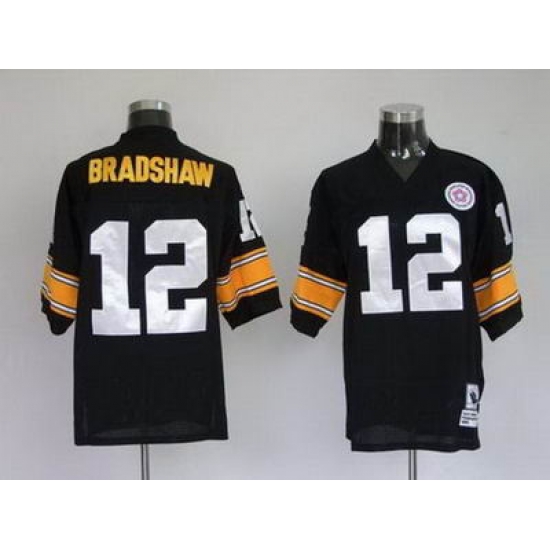 Pittsburgh Steelers 12 BRADSHAW black throwback jerseys Pittsburgh Steelers 12 BRADSHAW black throwback jerseys