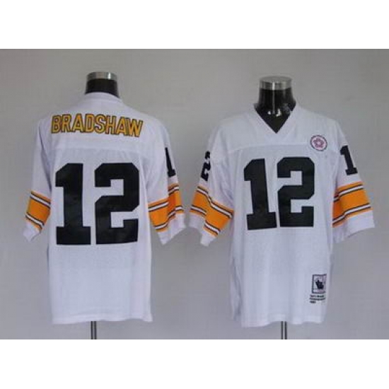 Pittsburgh Steelers 12 BRADSHAW white throwback Pittsburgh Steelers 12 BRADSHAW white throwback