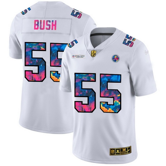Pittsburgh Steelers 55 Devin Bush Men White Nike Multi Color 2020 NFL Crucial Catch Limited NFL Jersey Pittsburgh Steelers 55 Devin Bush Men White Nike Multi Color 2020 NFL Crucial Catch Limited NFL Jersey