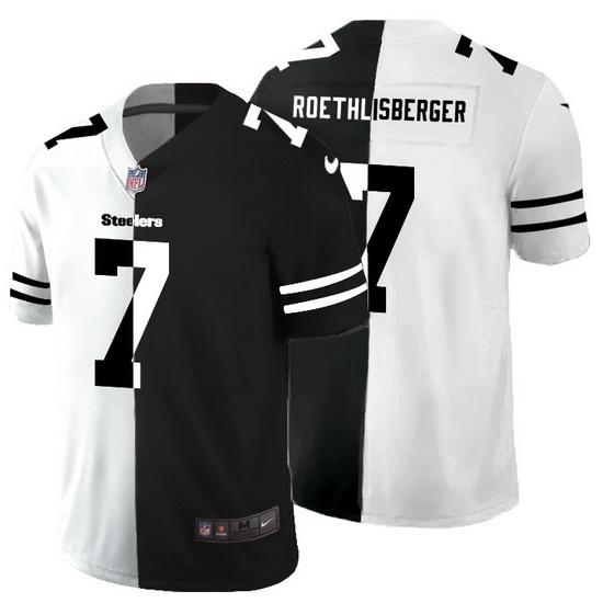 Pittsburgh Steelers 7 Ben Roethlisberger Men Black V White Peace Split Nike Vapor Untouchable Limited NFL Jersey Pittsburgh Steelers 7 Ben Roethlisberger Men Black V White Peace Split Nike Vapor Untouchable Limited NFL Jersey