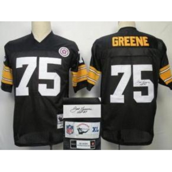 Pittsburgh Steelers 75 Joe Greene Black Throwback M&N Signed NFL Jerseys Pittsburgh Steelers 75 Joe Greene Black Throwback M&N Signed NFL Jerseys