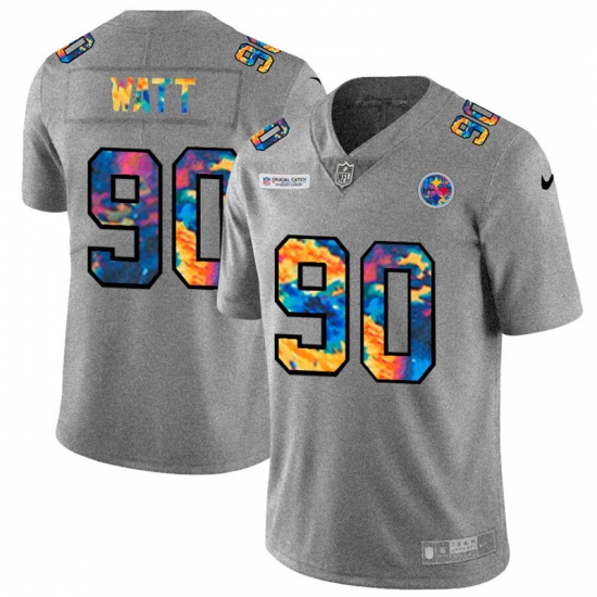 Pittsburgh Steelers 90 T J Watt Men Nike Multi Color 2020 NFL Crucial Catch NFL Jersey Greyheather Pittsburgh Steelers 90 T J Watt Men Nike Multi Color 2020 NFL Crucial Catch NFL Jersey Greyheather
