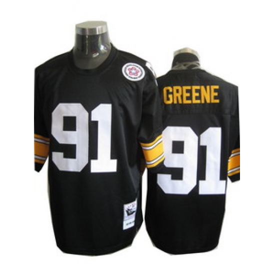 Pittsburgh Steelers 91 Kevin Greene Throwback Black Jersey Pittsburgh Steelers 91 Kevin Greene Throwback Black Jersey